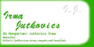 irma jutkovics business card